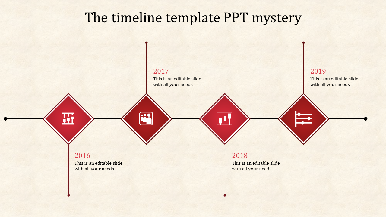 timeline template ppt-4-RED